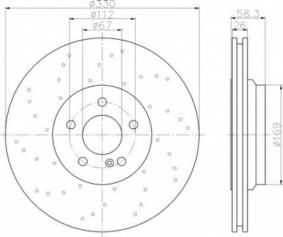 HELLA PAGID 8dd355109501 -  Тормозной диск